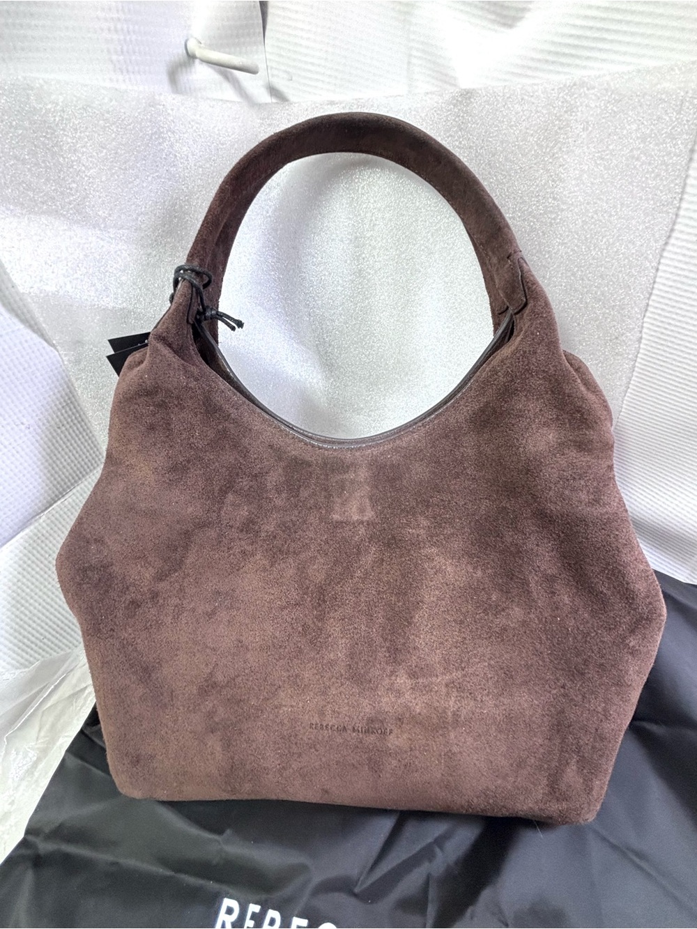 Rebecca Minkoff Darren Sm Suede Carrysome C/B Hobo Bag. Color: Fondant.